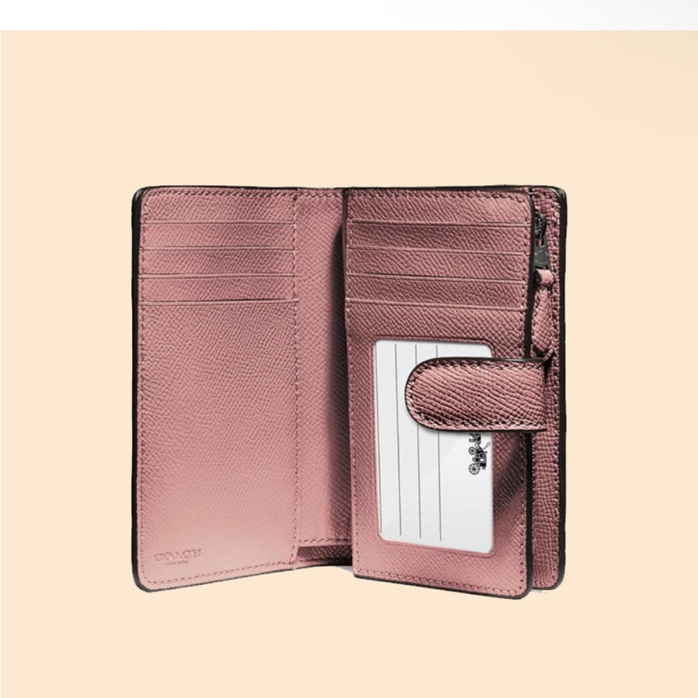 Coach Pink Pebbled Leather Wallet - Picture 2 of 4